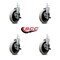 Service Caster 5 Inch Thermoplastic Wheel 7/8 Inch Grip Ring Stem Caster with Brakes, 4PK SCC-GR05S510-TPRS-SLB-71678-4 - alternate 1